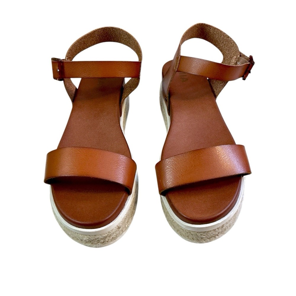 MIA Cognac Brown‎ Platform Espadrille Sandals Size 10M Casual Summer